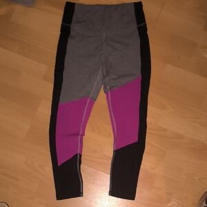 Champion | Gray and Purple Colorblock Leggings